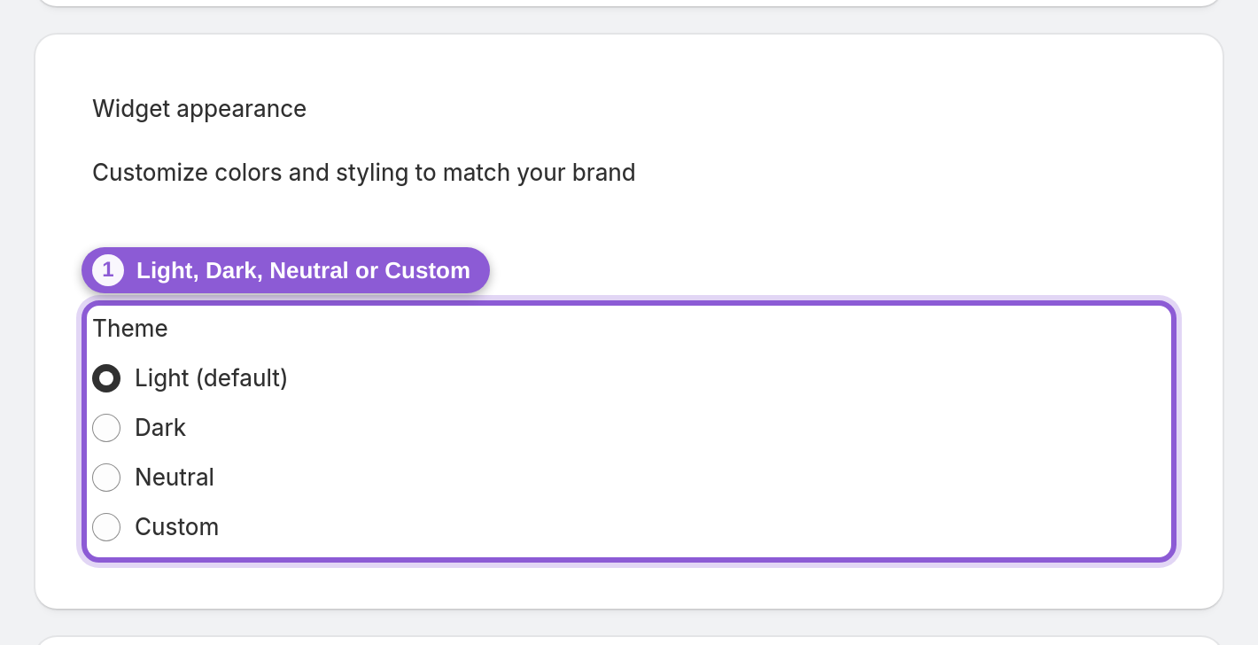 Style the page to match your brand — #upload_page_themePreset highlighted