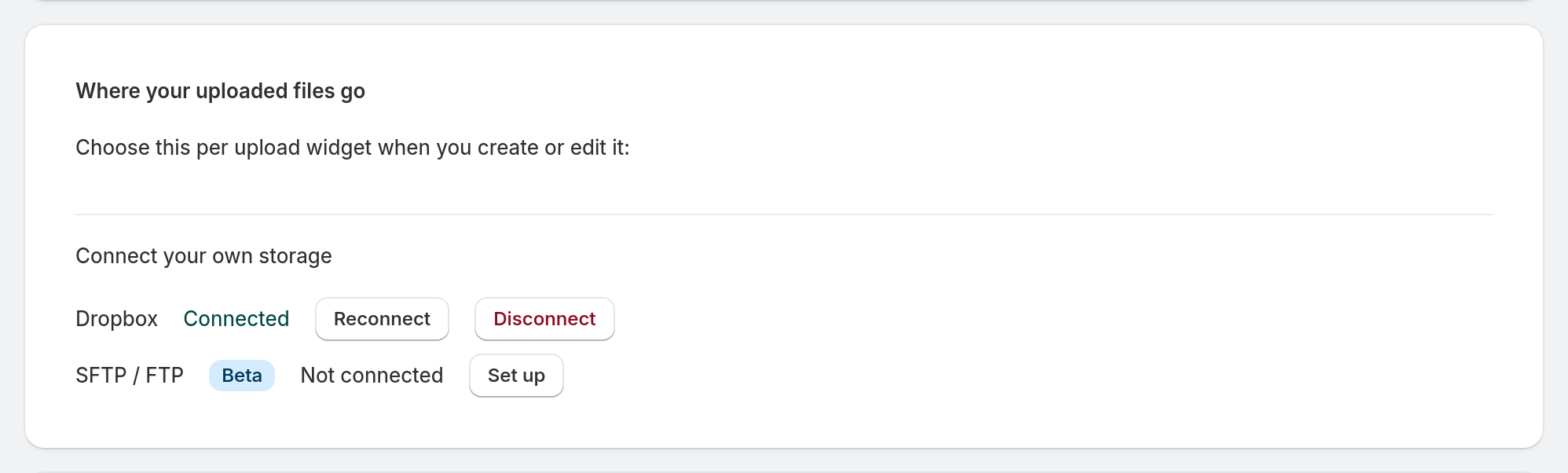 See where your files can go — #storage-destinations-card highlighted