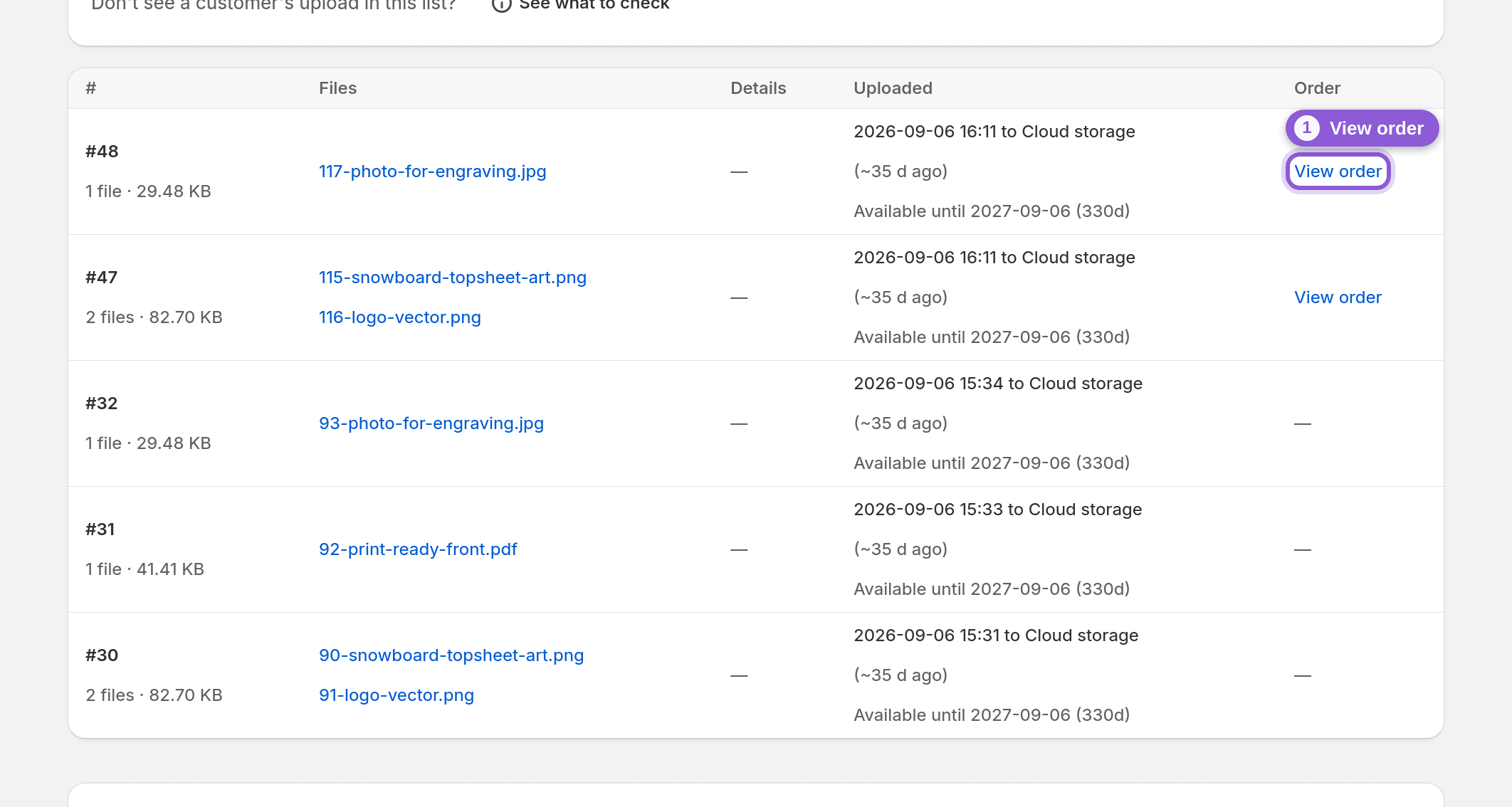 Test it like a customer would — View order link highlighted